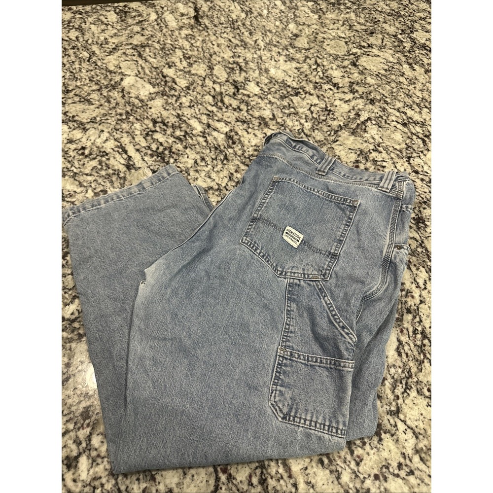 Signature by Levi Strauss & Co. Carpenter‎ Jeans Mens 44x30 Workwear Distressed